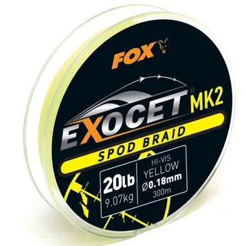 Fox Exocet MK2 Spod Braid Yellow 0.18mm 20lb CBL013 фото