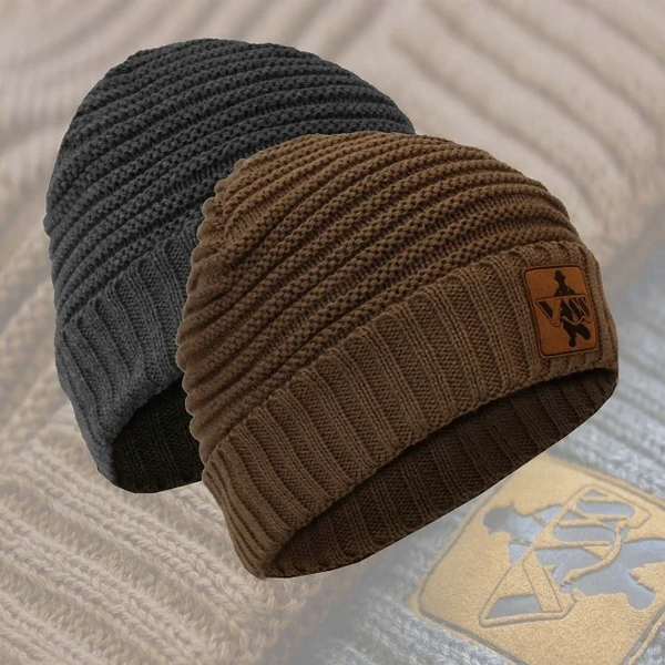 Шапка Vass Fleece Lined Ribbed Beanie Brown One Size VR376/09 фото
