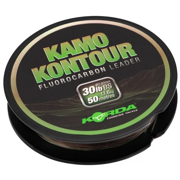 Монолідер флюрокарбоновий Korda Kamo Kontour 50m 0,60mm 30lb 13,6kg KFLU04 фото