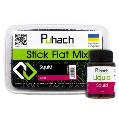 Набір Puhach Baits Stick Flat Mix + Liquid 70 ml – Squid (Кальмар) PUN008 фото