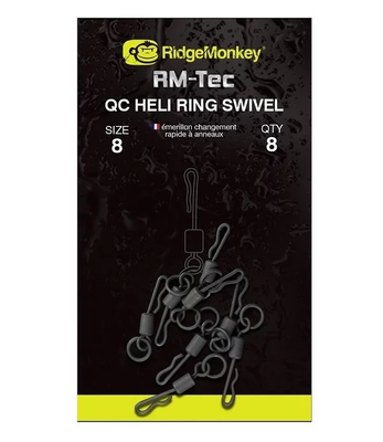 Быстросьемный вертлюг с колечком Ridge Monkey Quick Change Heli Ring Swivel size 8 RMT093 фото