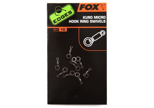 Вертлюг мікро з кільцем Fox Edges Kuro Micro Hook Ring Swivels x 10 CAC586 фото
